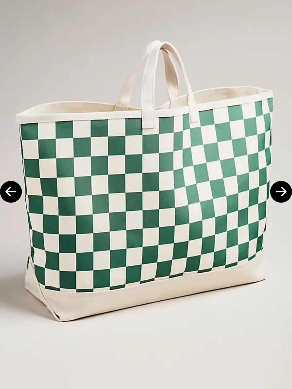 Daily Practice Canvas Checkered Tote Bag